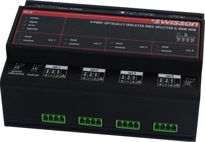 Swisson ISP-4R-RJ45B Hutschienen Splitter – 1x RJ45B IN – 4x RJ45B OUT