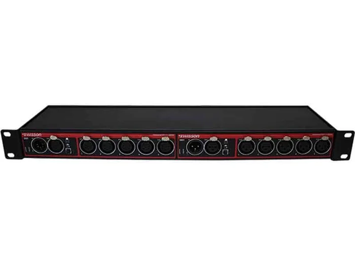 Swisson XSP-5R-3R (Rack), DMX-Splitter – 1x 5pol IN – 5x 5pol OUT & 1x 3pol IN – 5x 3pol OUT + je 1x 5/3pol thru