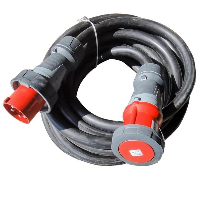 Ultralite CEE Kabel 125A, 5pol,5x35mm², 05m H07RN-F, mit Mennekes Stecker & Buchse ROT