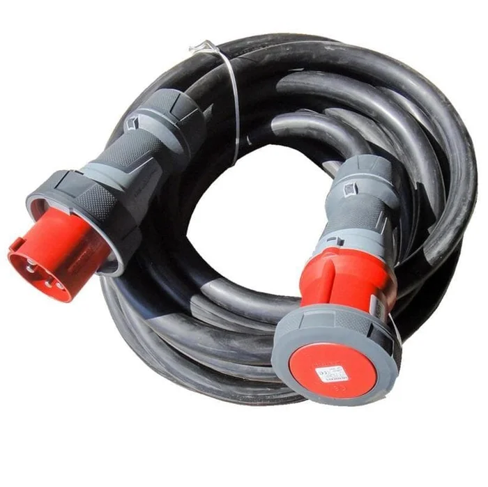 Ultralite CEE Kabel 125A, 5pol,5x35mm², 10m H07RN-F, mit Mennekes Stecker & Buchse ROT