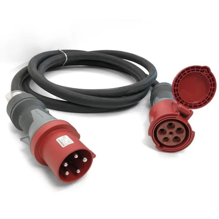 Ultralite CEE Kabel 63A, 5pol,, 5x16mm², 25m H07RN-F Mennekes Stecker & Buchse ROT
