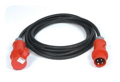 Ultralite Motorkabel CEE 16A, 4pol, 4×2.5mm², 20m, H07RN-F 4 G 2.5 / Stecker & Buchse: 16A 4pol rot,Beschriftungstülle