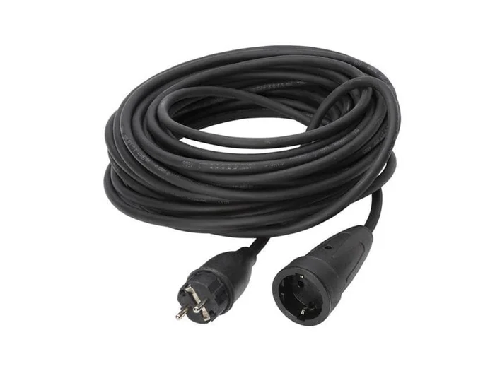 Ultralite Schutzkontaktkabel Profi, 3×2.5mm², 30m, konfekt., H07RN-F mit Mertens Gummistecker/-Kupplung, mit Beschriftungstülle