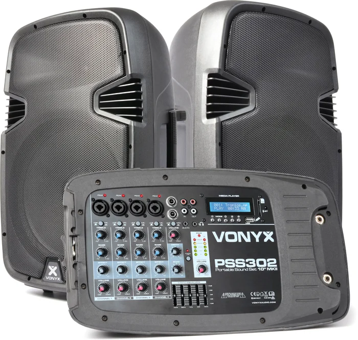 Vonyx PSS302 Tragbares Sound-Set 10″ SD/USB/MP3/BT mit Ständer