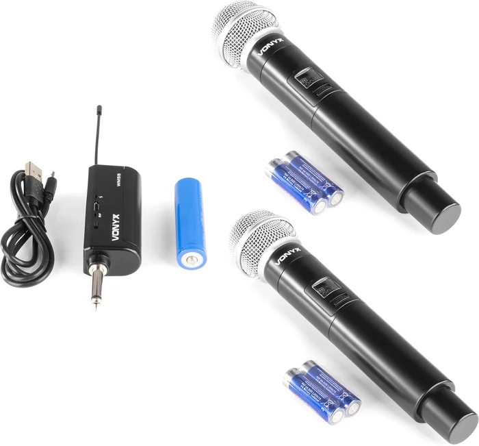 Vonyx WM552 Doppeltes drahtloses Mikrofon Plug-and-Play-Set UHF – Bild 3