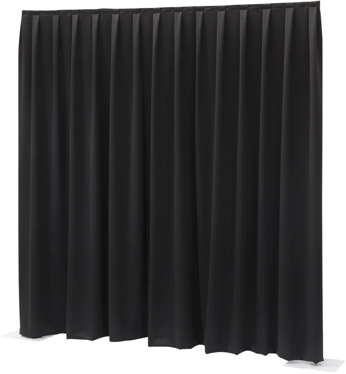 WENTEX P&D Vorhang MCS 300 g/m² Schwarz – 330 x 250 cm (B x H) – plissiert