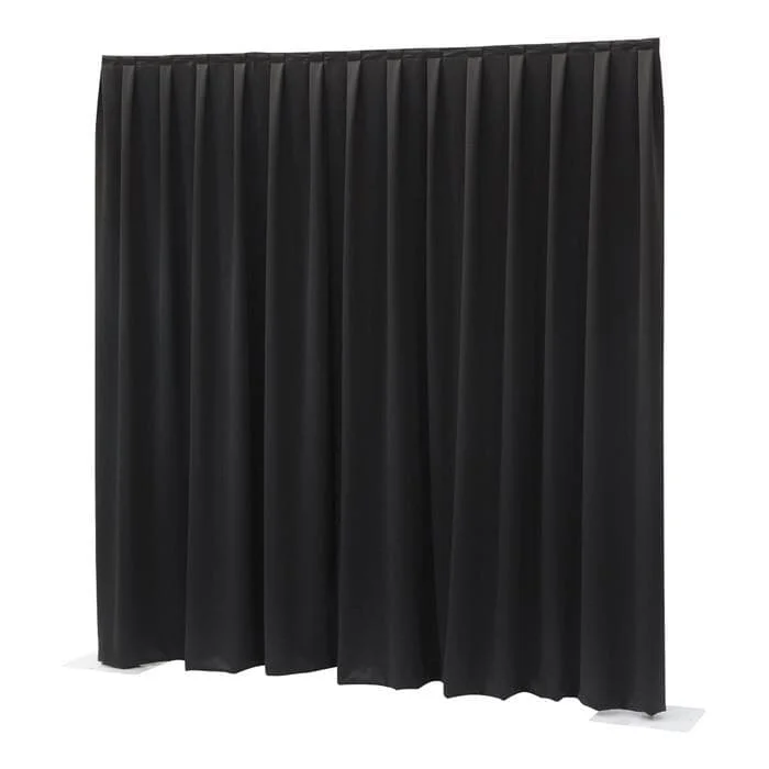 Wentex P&D Curtain, Molton CS 3,0×3,0m, black, pleated – gefaltet, 300g/m²