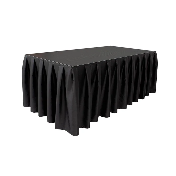 Wentex Stage Skirt Bühnenverkleidung MCS 300 g/m² – Schwarz – 7,62 m x 60,96 cm (B x H) – gefaltet