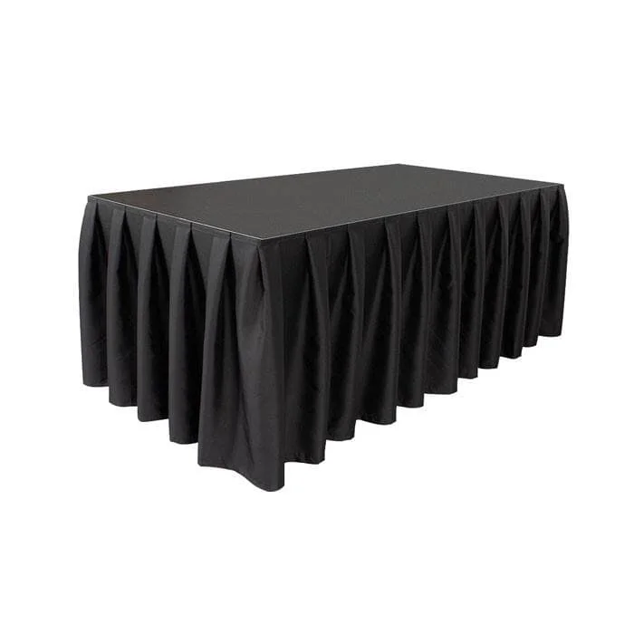 Wentex Stage Skirt Bühnenverkleidung Molton CS 300 g/m², Schwarz – 620 (W) x 80 (H) cm – gefaltet
