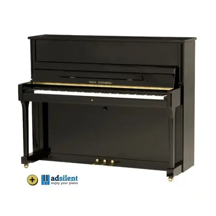 Wilhelm Steinberg Klavier P118, Performance – Schwarz Hochglanz – mit adsilent Stummschaltsystem