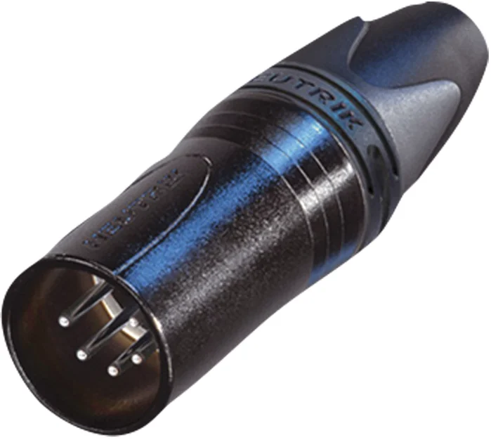 XLR 5P-Stecker – männlich – Neutrik XX Silberkontakte – schwarzes Gehäuse