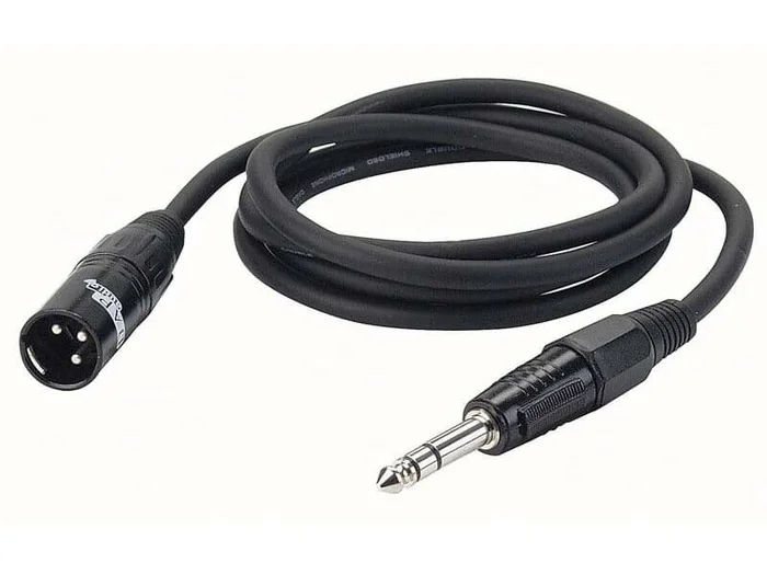 XLR Male auf Klinke Stereo schwarz 6m