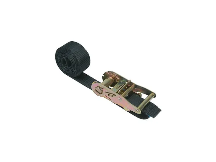 Zurrgurt mit Ratsche, 1-teilig, 25mm, Länge: 6.0m 800kg, SCHWARZ, DIN12195-2